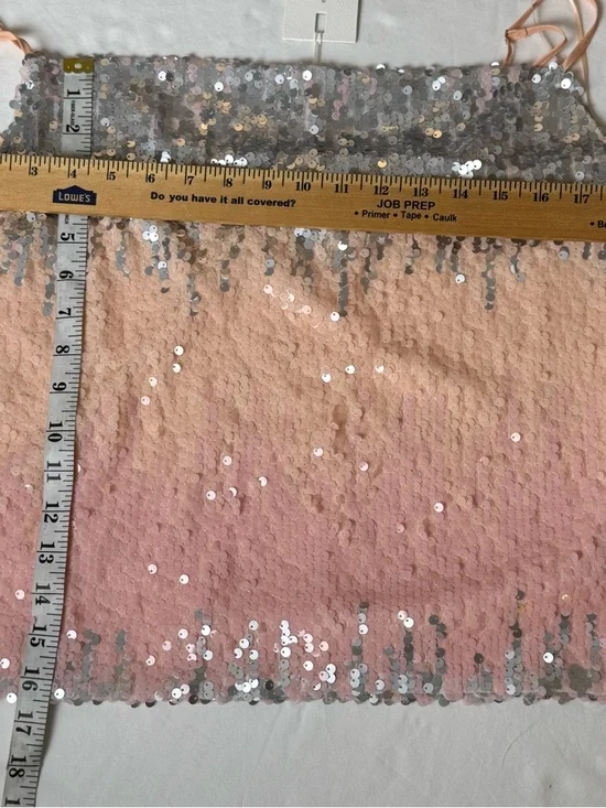 Endless Rose Silver to Peach Ombre Sequin Cowl Camisole - Picture 7 of 10